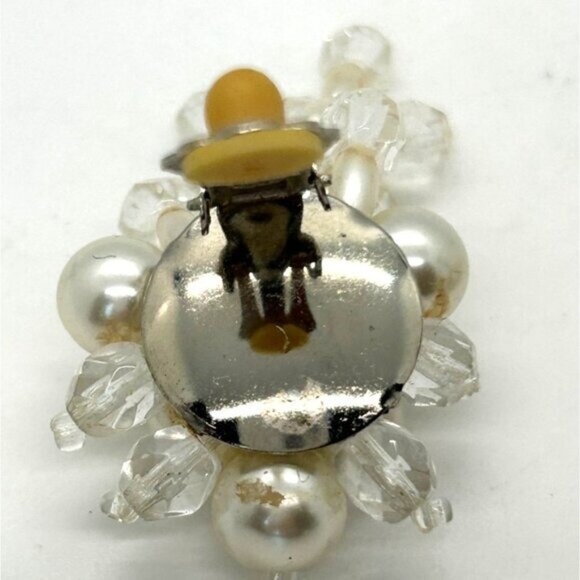 Vintage Clip-On Earrings Faux Pearls & Beaded Bridal Prom Formal Jewelry - Picture 11 of 16